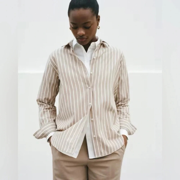 EVERLANE NEW NWT WOMENS TOPS BLOUSE SILKY COTTON SHIRT SIZE SMALL - Picture 7 of 9